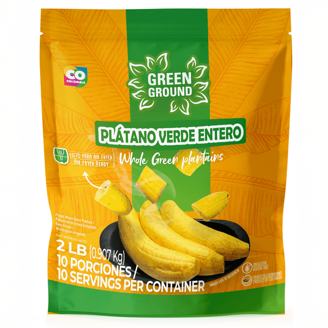 Plátano entero verde